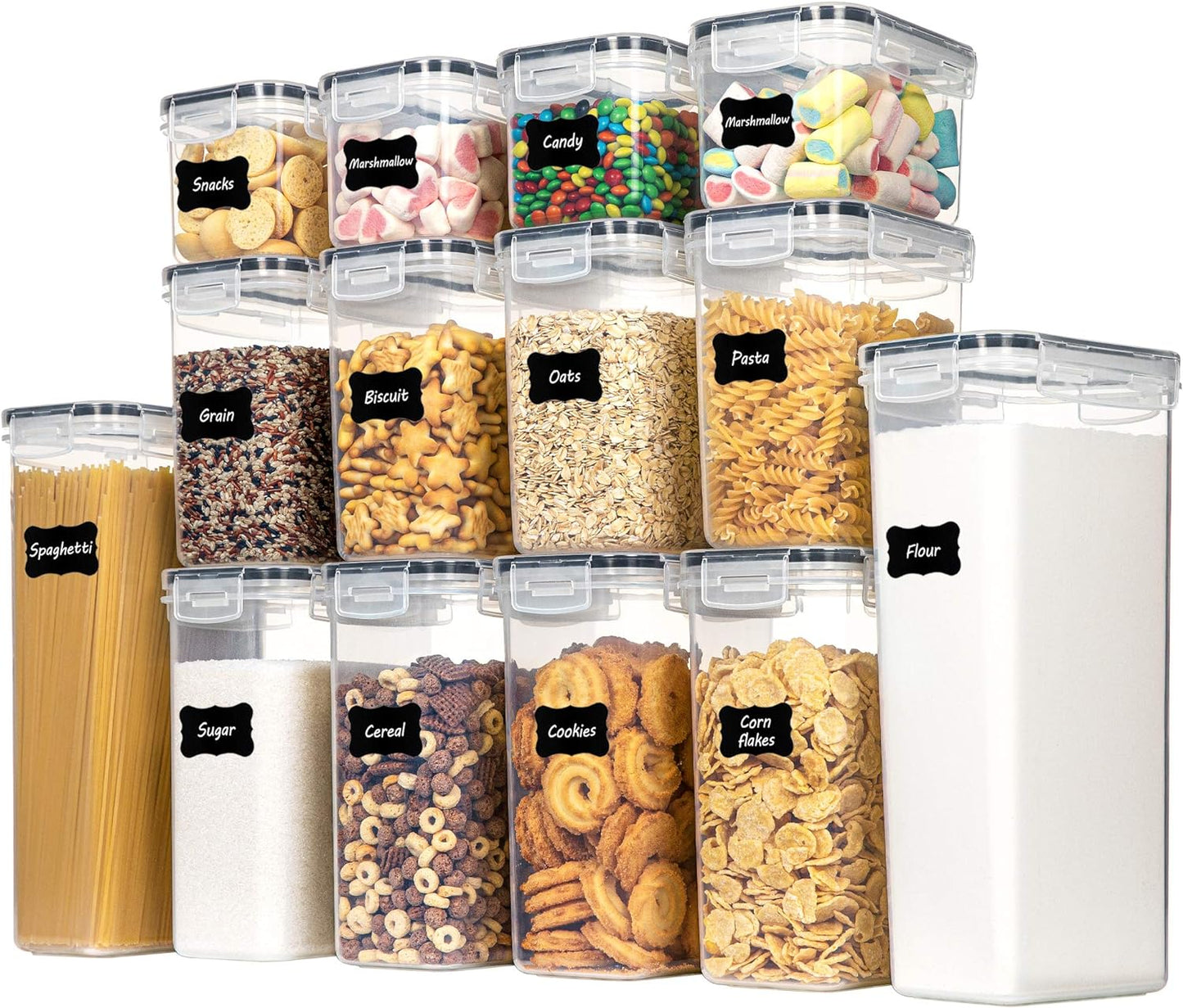 Airtight Food Storage Containers Set, 14 PCS Kitchen Storage Containers with Lids for Flour