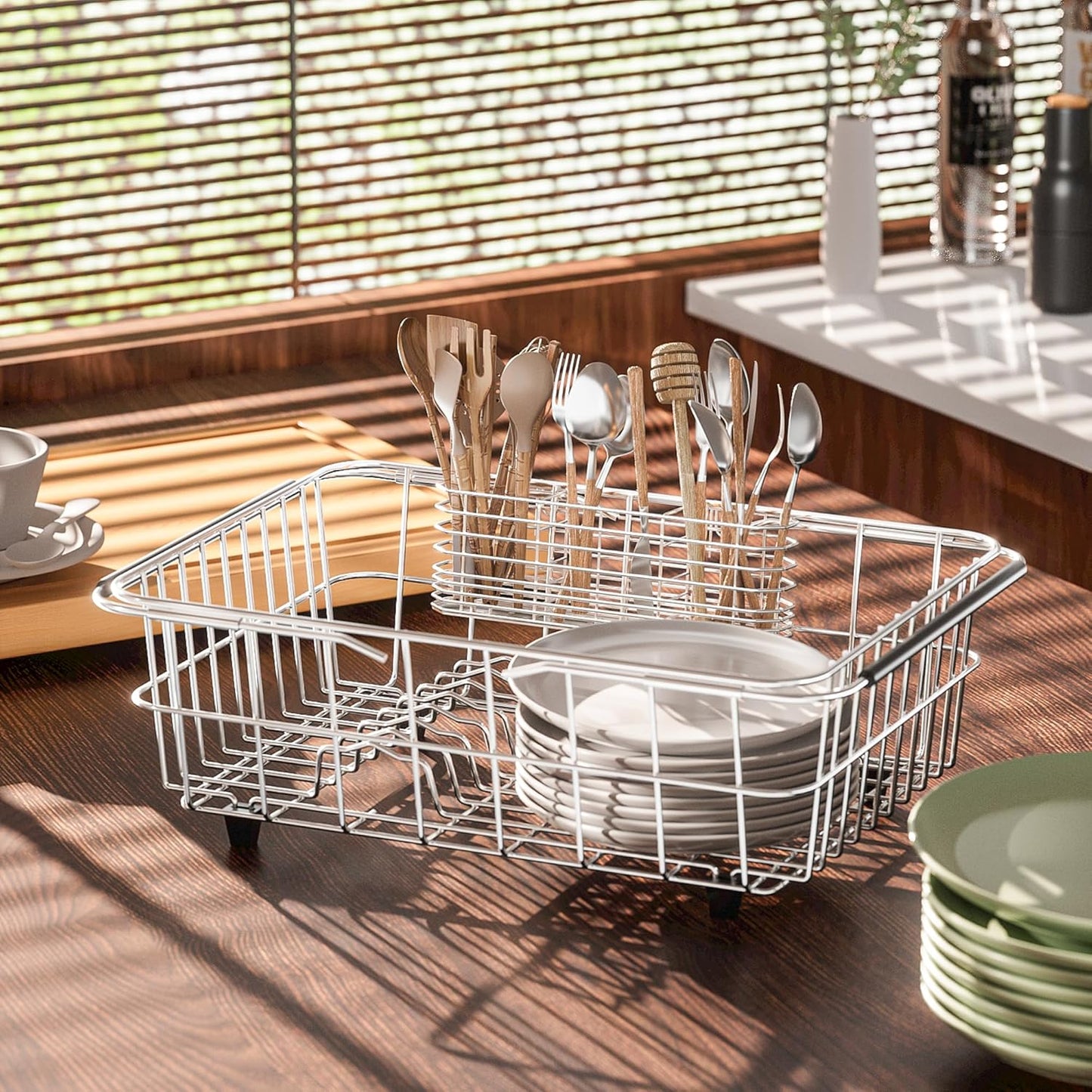 304 Stainless Steel Utensil Holder, Dish Drying Rack, kitchen Utensil Organizer