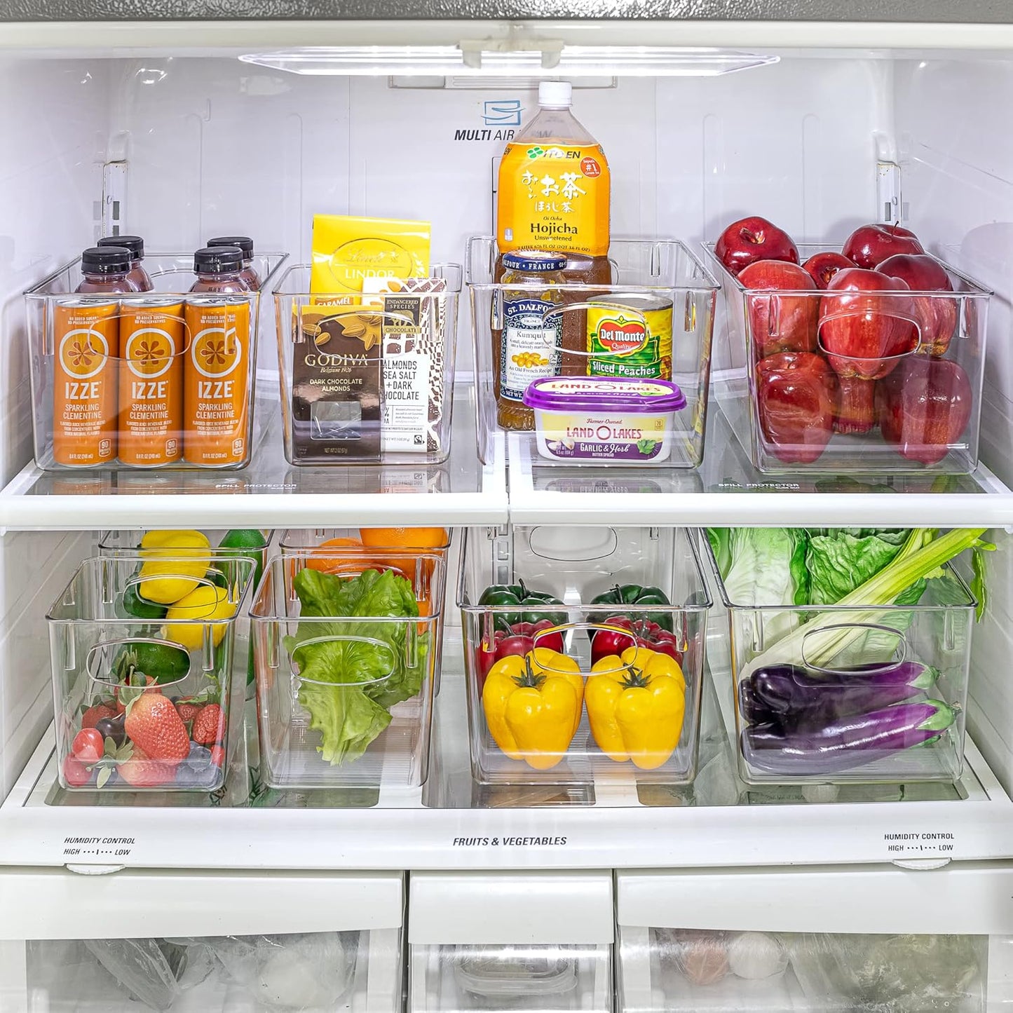 Large Clear Plastic Storage Bins for Shelves, Clothes, with Handle - Clear Storage Bins, Drawer