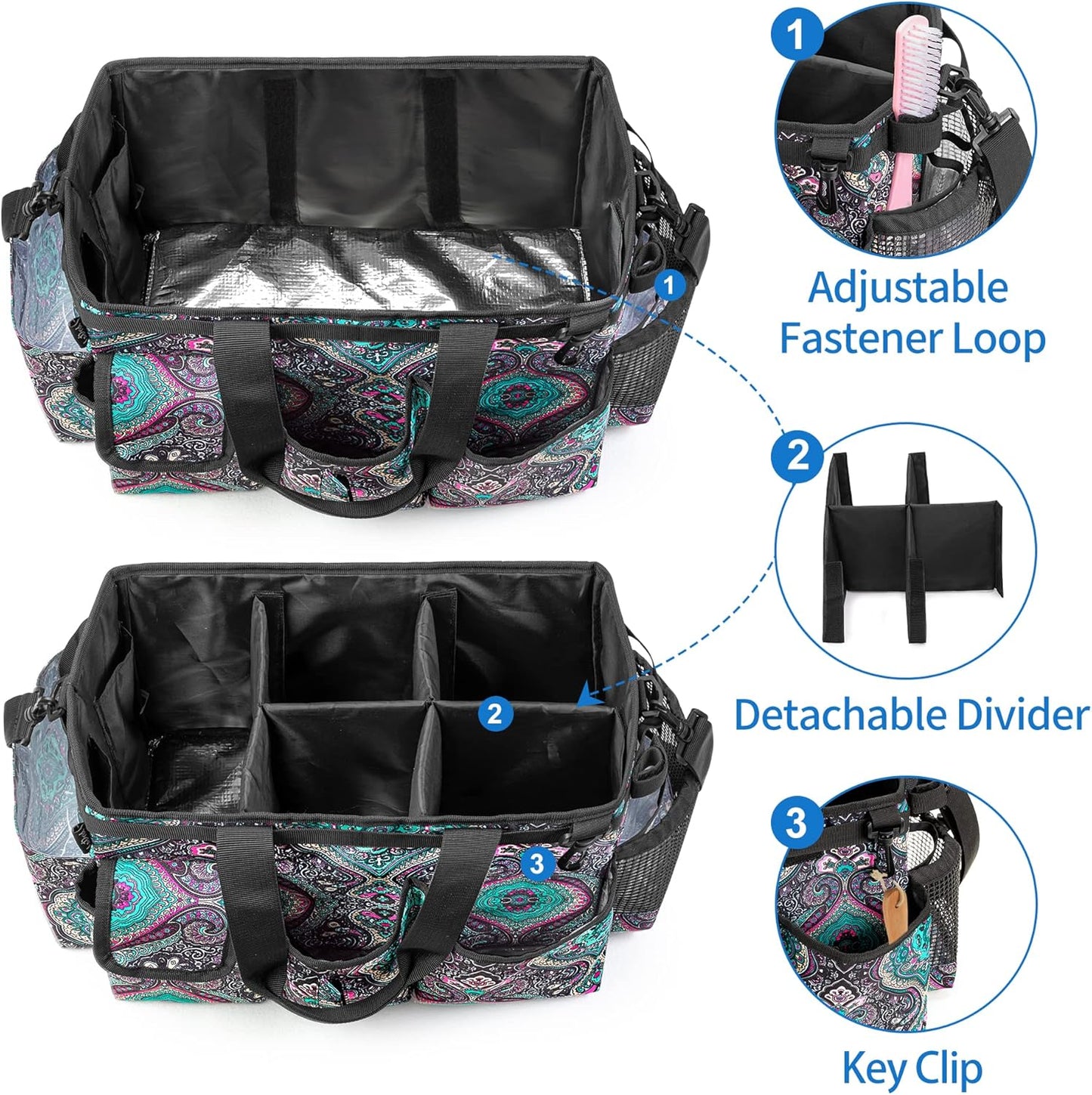Large Wearable Cleaning Caddy Bag with Detachable Divider