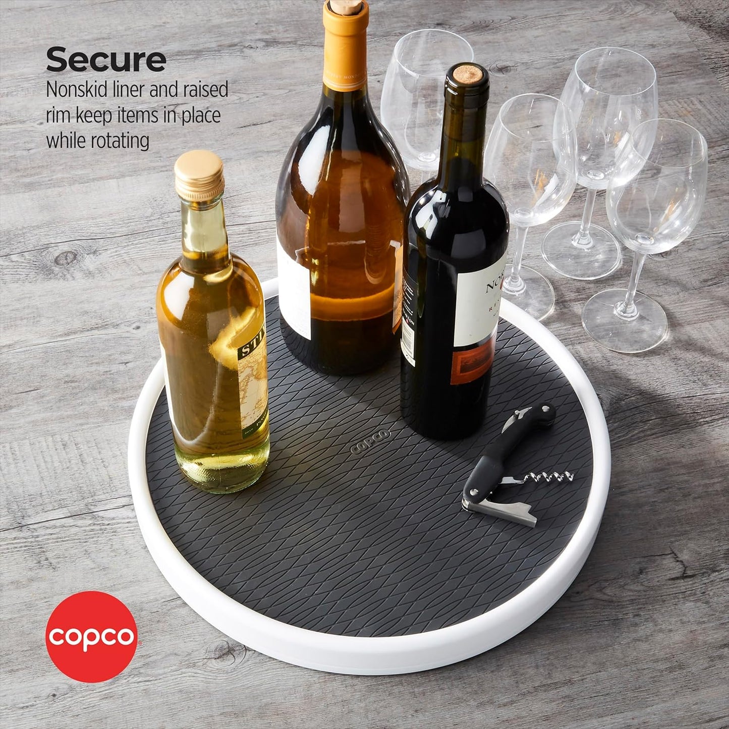 Pro 15-Inch Lazy Susan Turntable, Non-Skid Pantry or Cabinet Organizer for Spices, Condiments