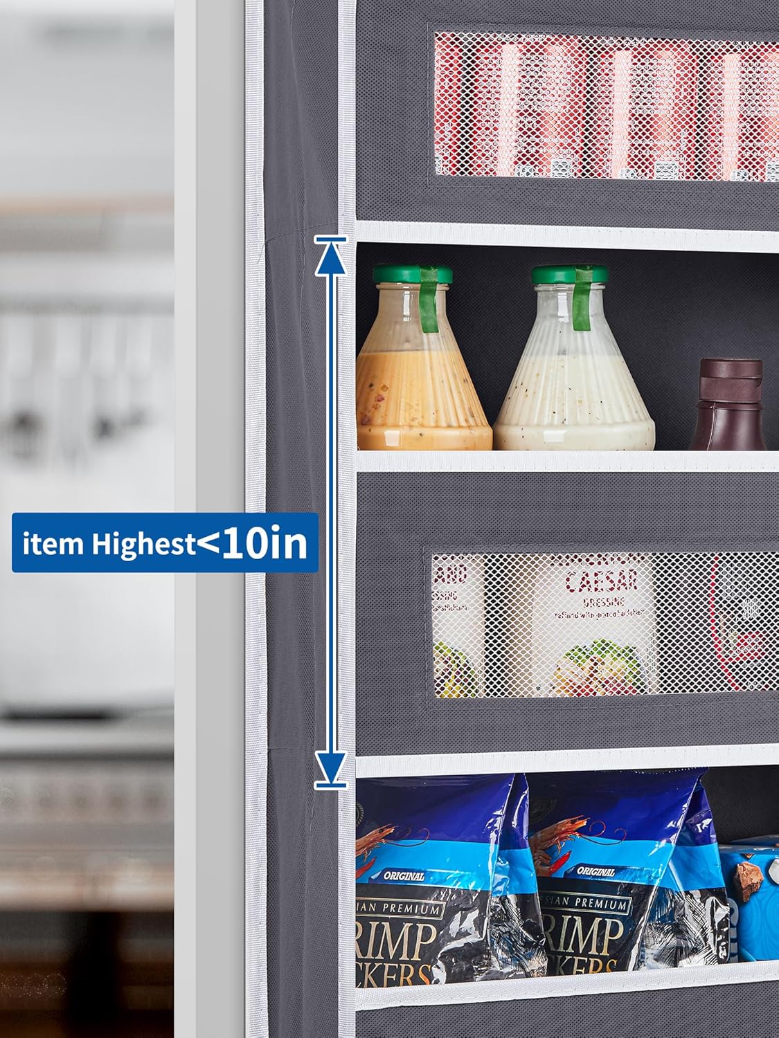 Over The Door Organizer, 5 Shelf Door Hanging Organizer with 5 Large Pockets