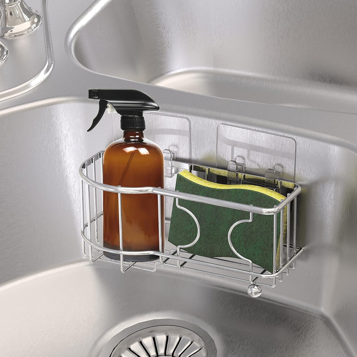 Kitchen Sponge Holder with Adhesive Hooks
