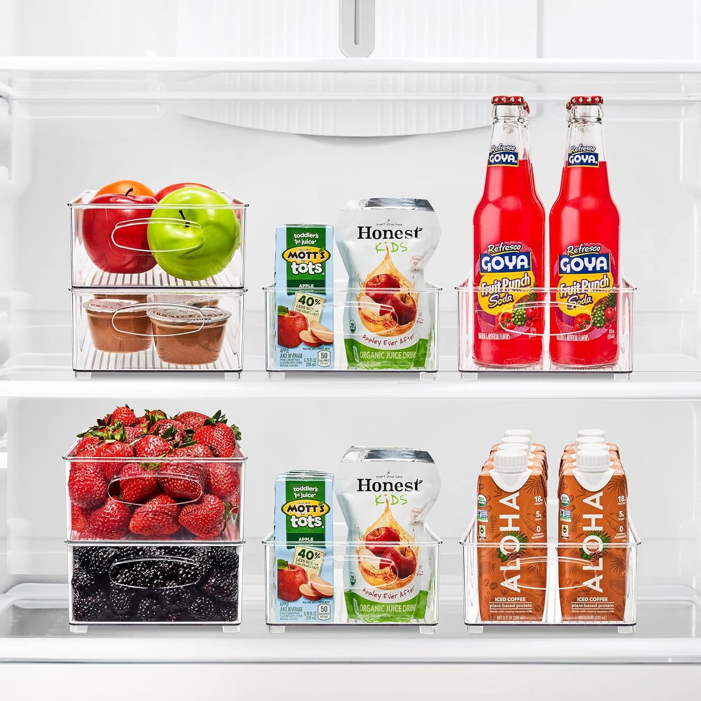 Stackable Refrigerator Organizer Bins - Clear Storage Bins for Kitchen Pantry