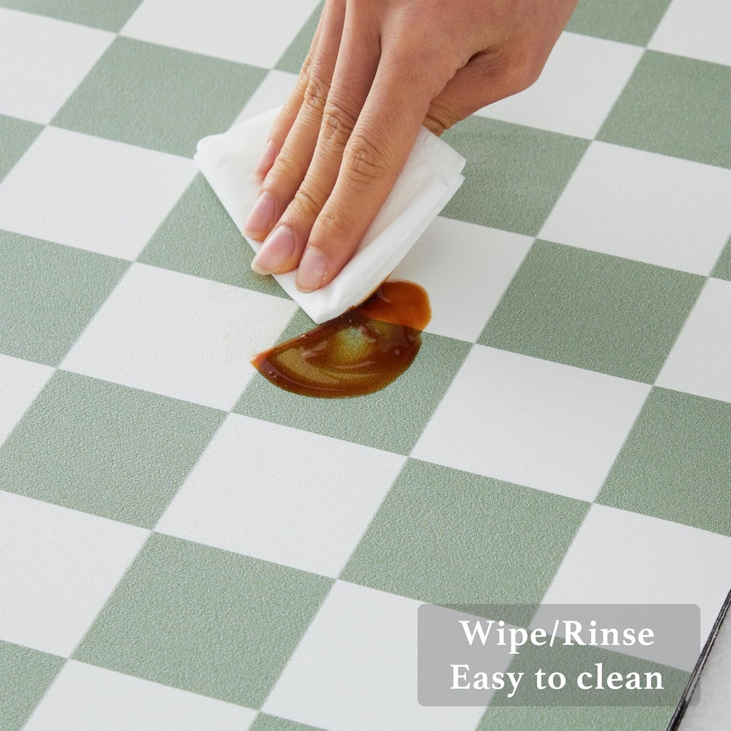 Checkered Dish Drying Mat for Kitchen Counter, Coffee Bar Station Accessories