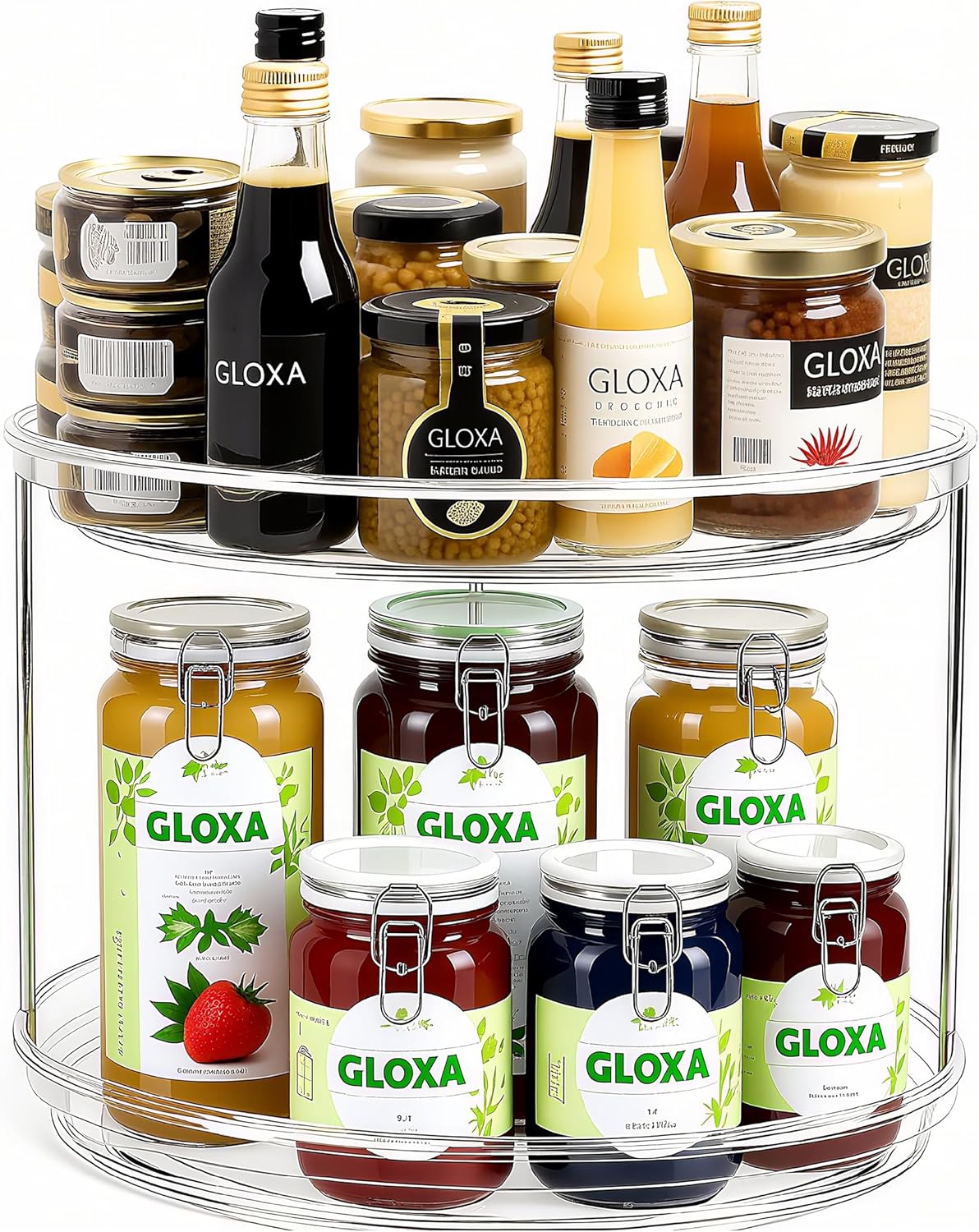 2 Tier Lazy Susan Turntable Organizer for Cabinet