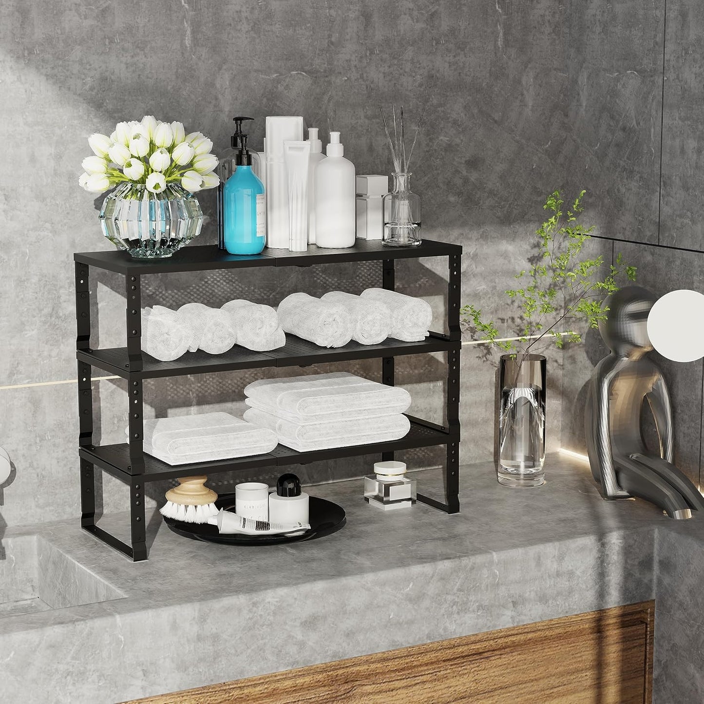 Expandable Adjustable Stackable Kitchen Organizer