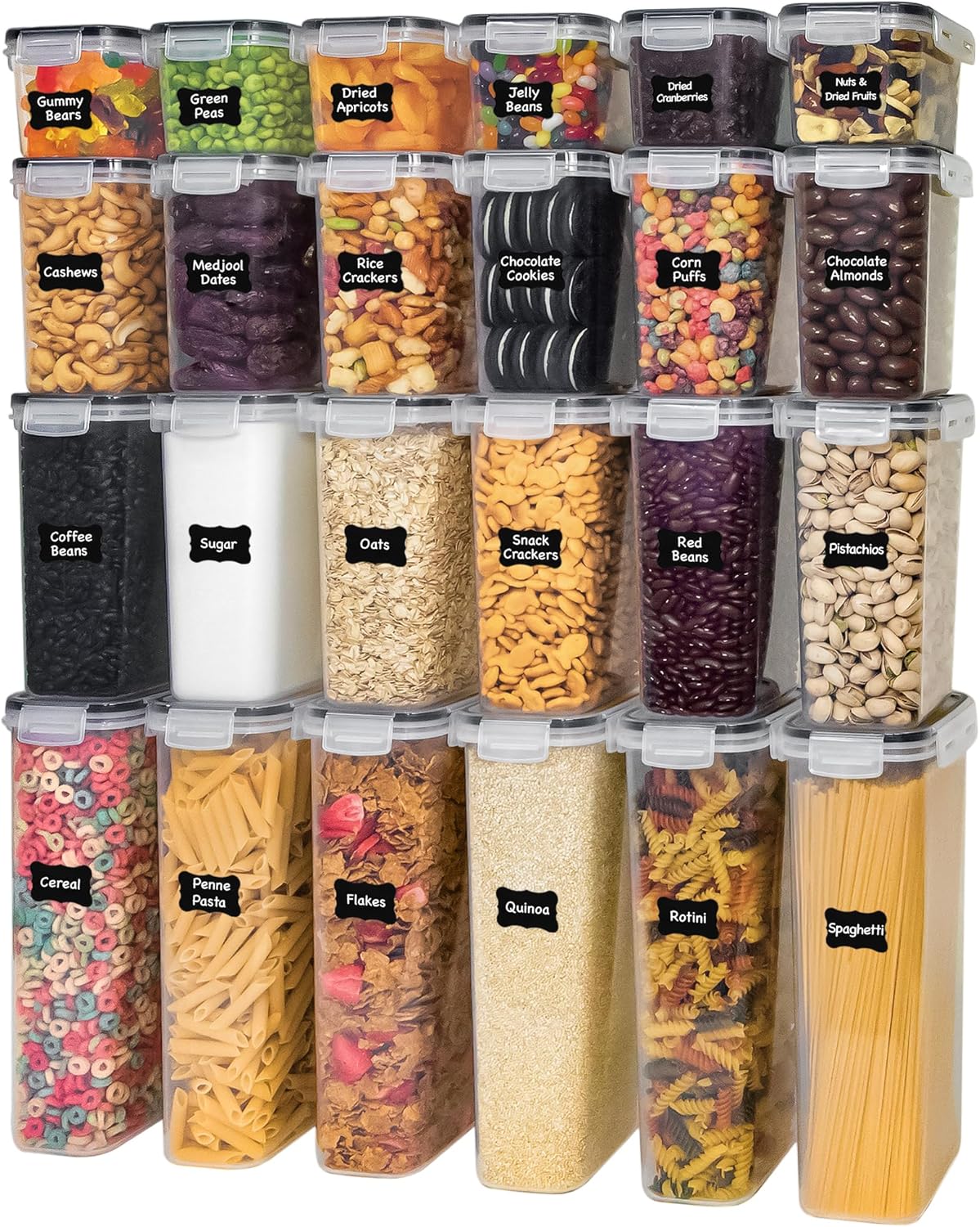 Kitchen Storage Containers with Lids, 48 PCS Airtight Food Storage Containers