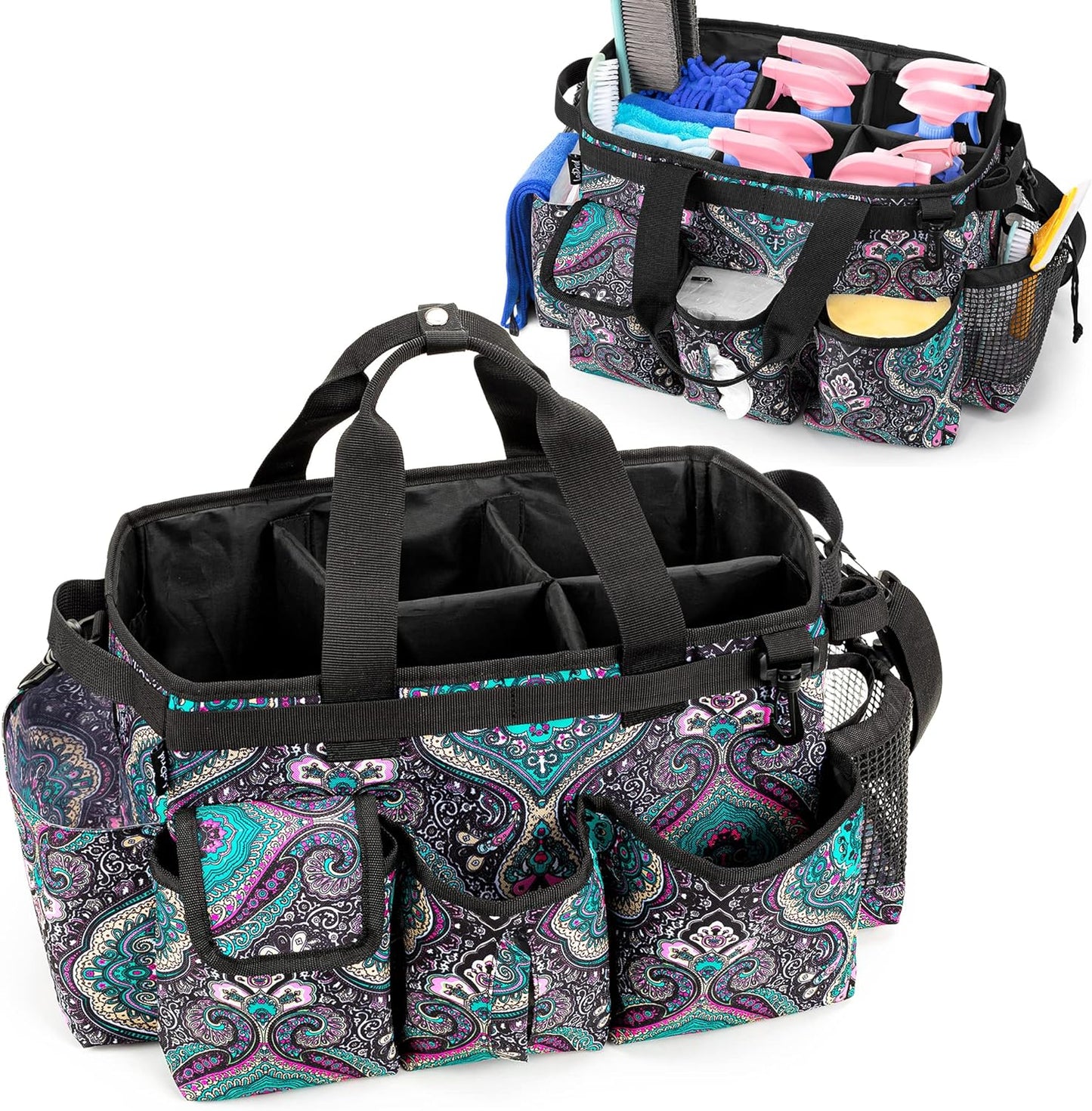 Large Wearable Cleaning Caddy Bag with Detachable Divider