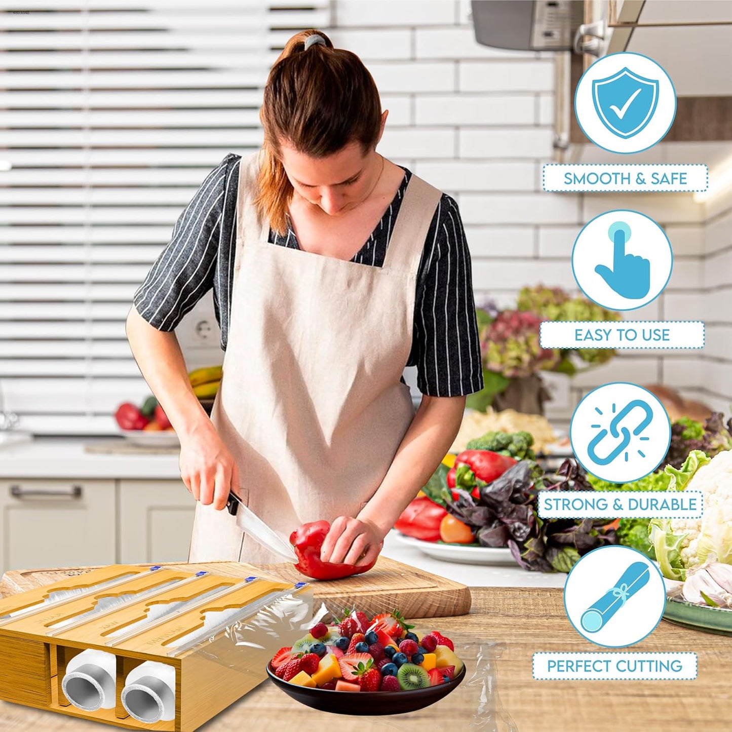 4 in 1 Wrap Dispenser for Aluminum Foil, Parchment