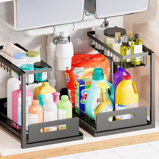 Under Sink Organizers Storage, 2 Tier Under Cabinet Organizer Shelf