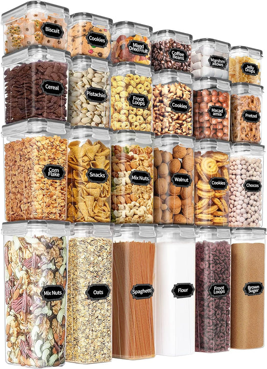 Airtight Food Storage Containers Set with Lids - 24 PCS, BPA Free Kitchen and Pantry Organization