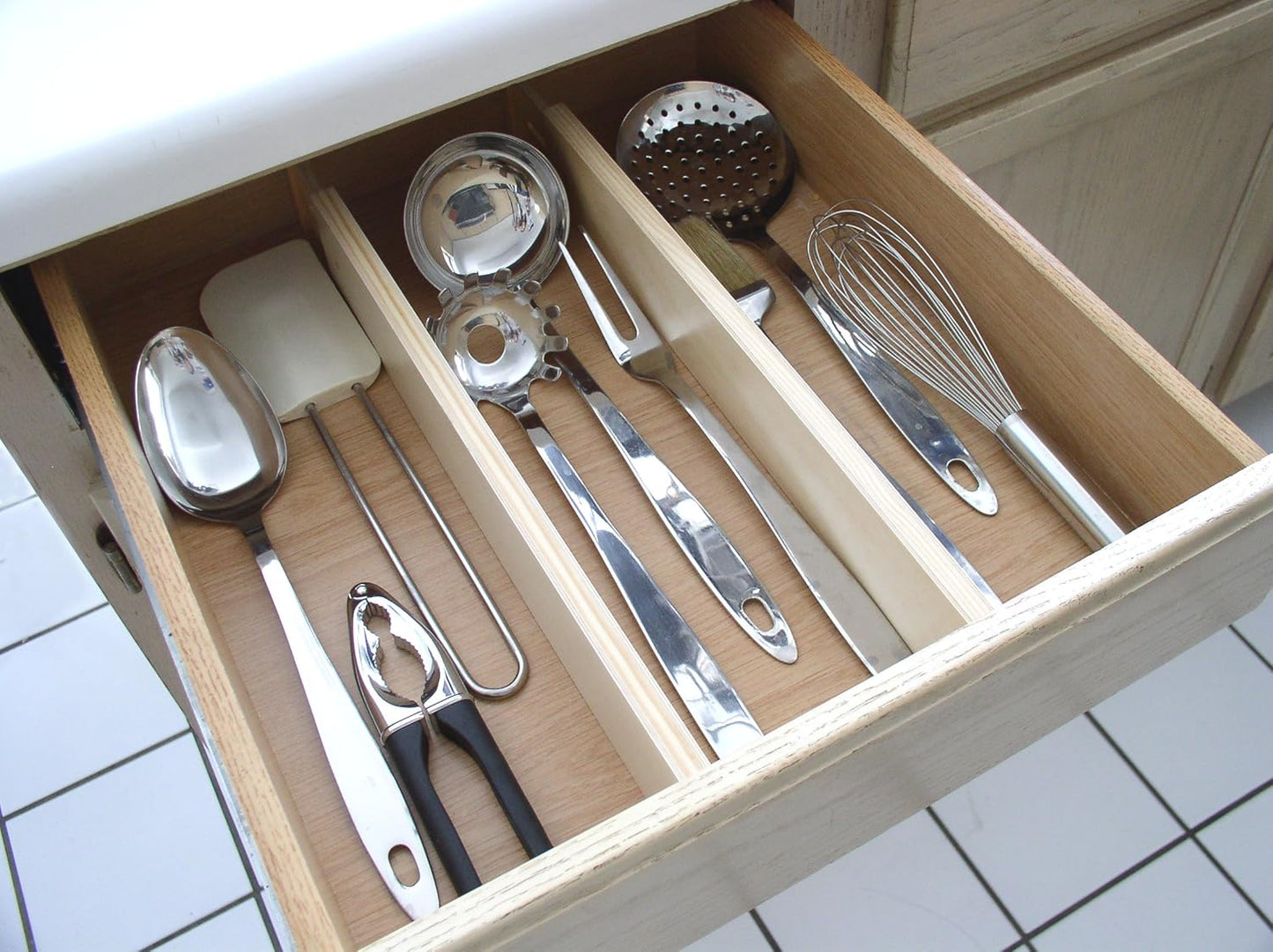 Expandable Hardwood Kitchen Drawer Divider Set of 2 by Dr. Organizer – Spring Locking