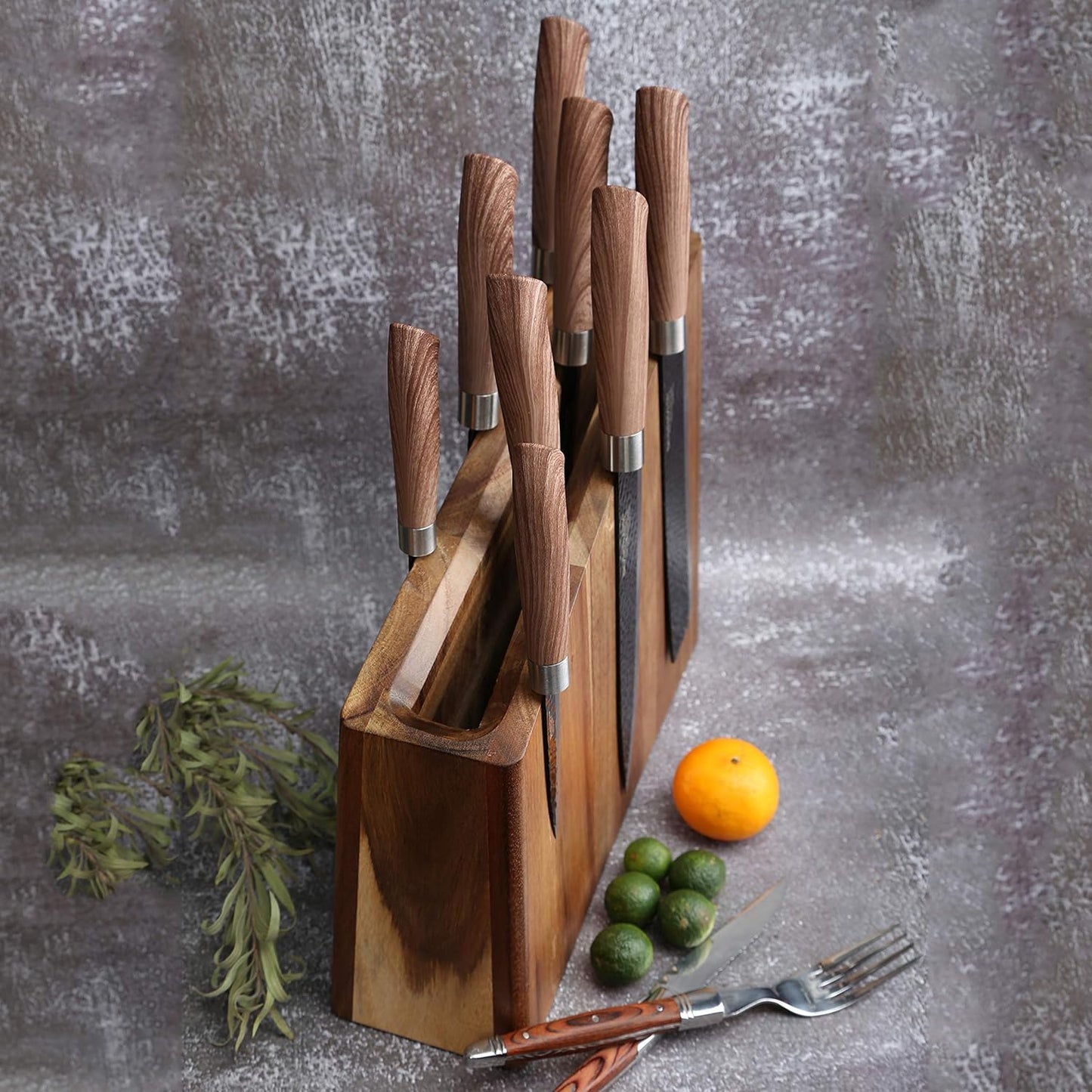 Magnetic Knife Wooden Block Knife Display Holder Rack Double Side Magnetic Stands with Strong Enhanced Magnets Kinves Strip Magnetic Knife Holder