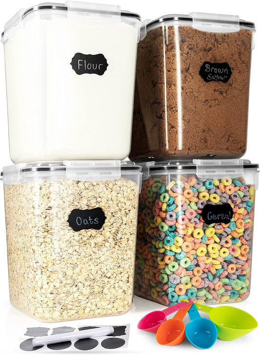 Flour Sugar Storage Containers (5.3L/4pk) Great Rice Canisters Sets For The Kitchen pantry