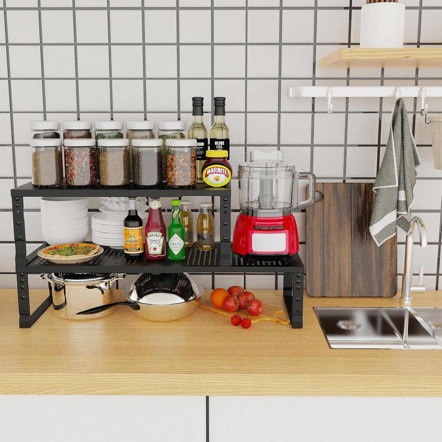 Expandable Adjustable Stackable Kitchen Organizer