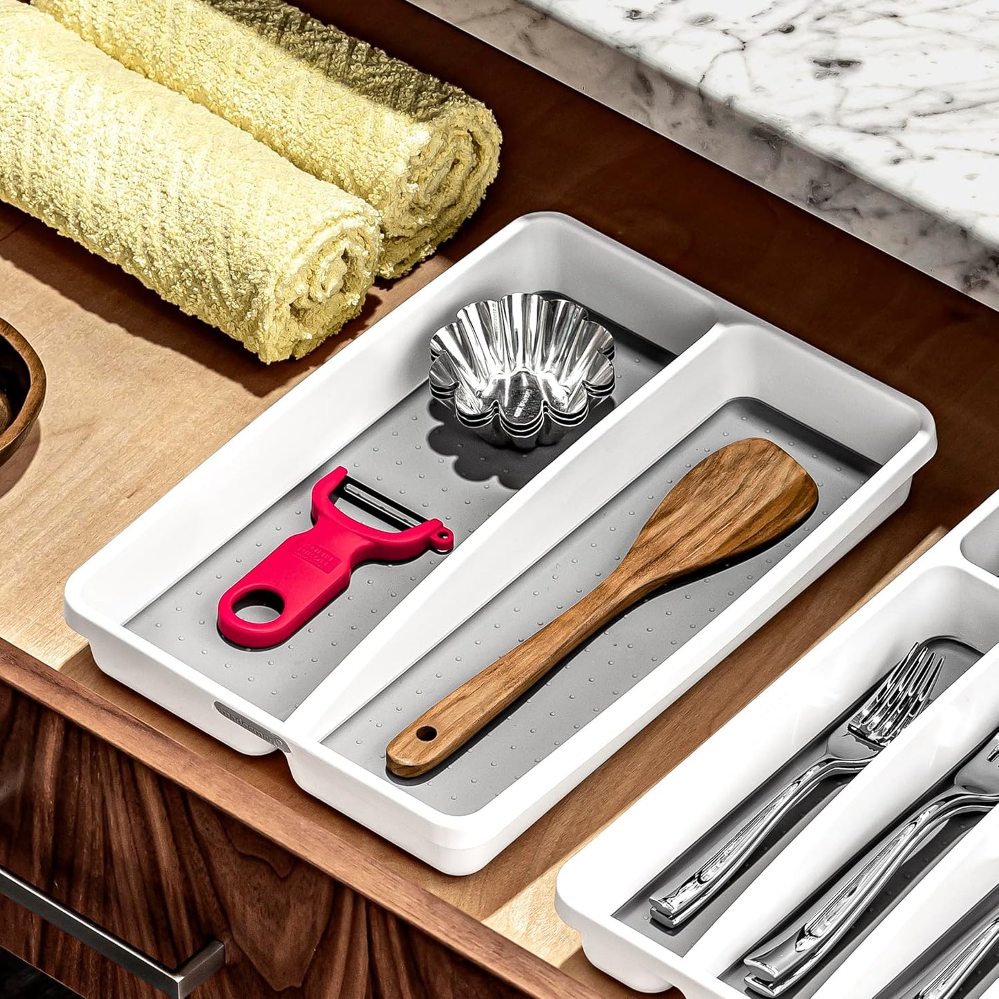 Small Utensil Tray, Multi Purpose Storage Organizer, Deep Storage for Ladles