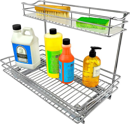 LYNK PROFESSIONAL® Pull Out Under Sink Kitchen Cabinet Organizer - 11.5 in. x 18 inch deep Drawer