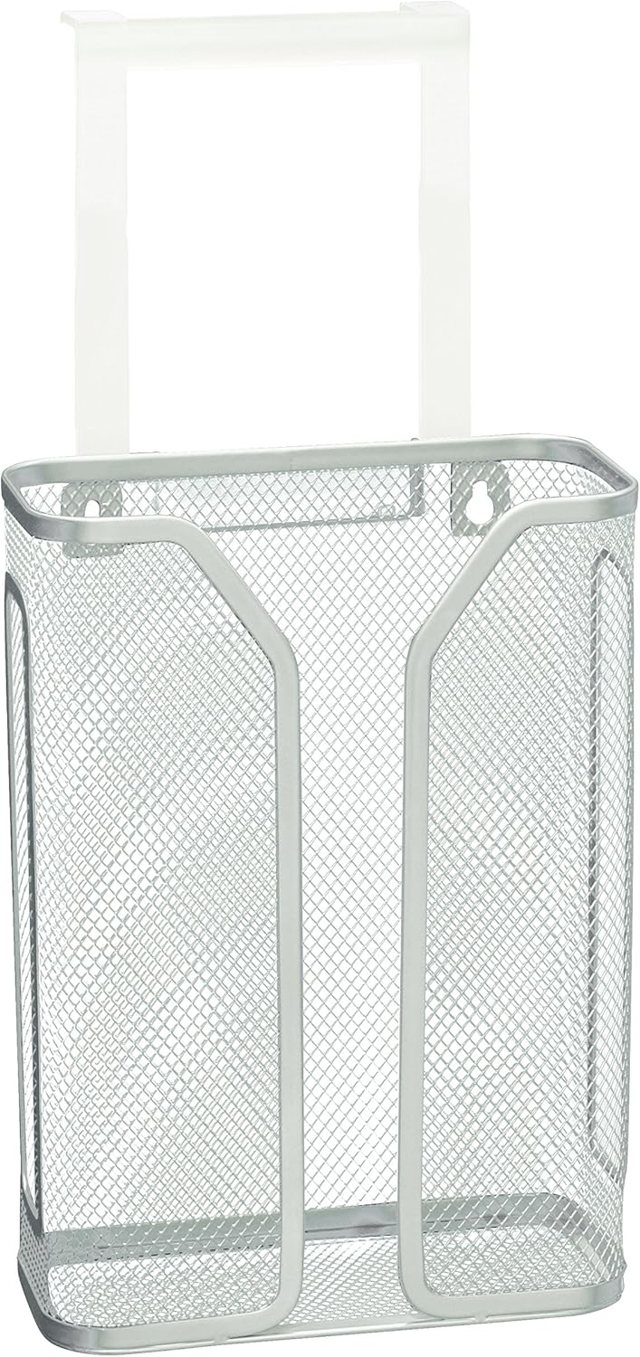 Over The Cabinet Door Grocery Bag Holder, Silver