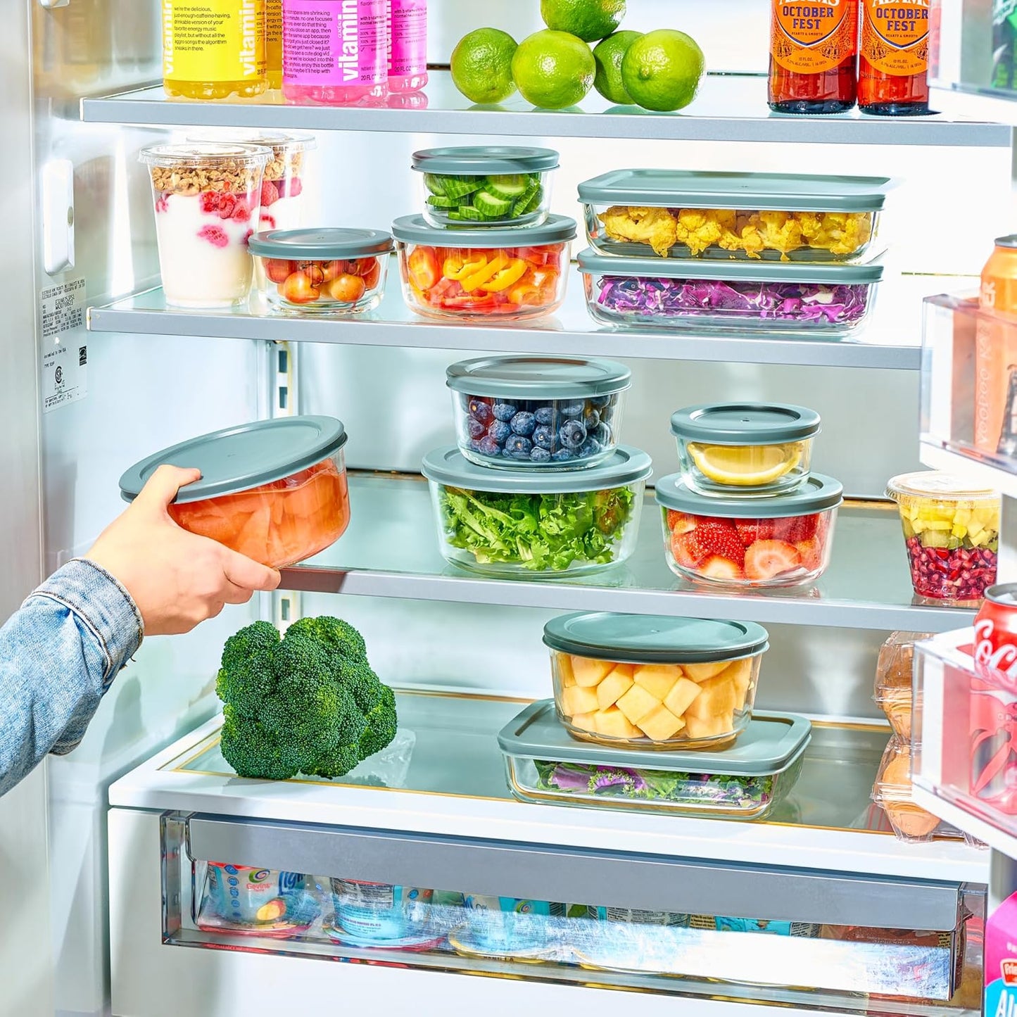 24pc Set Glass Food Storage Containers & Bowls with Airtight Lids