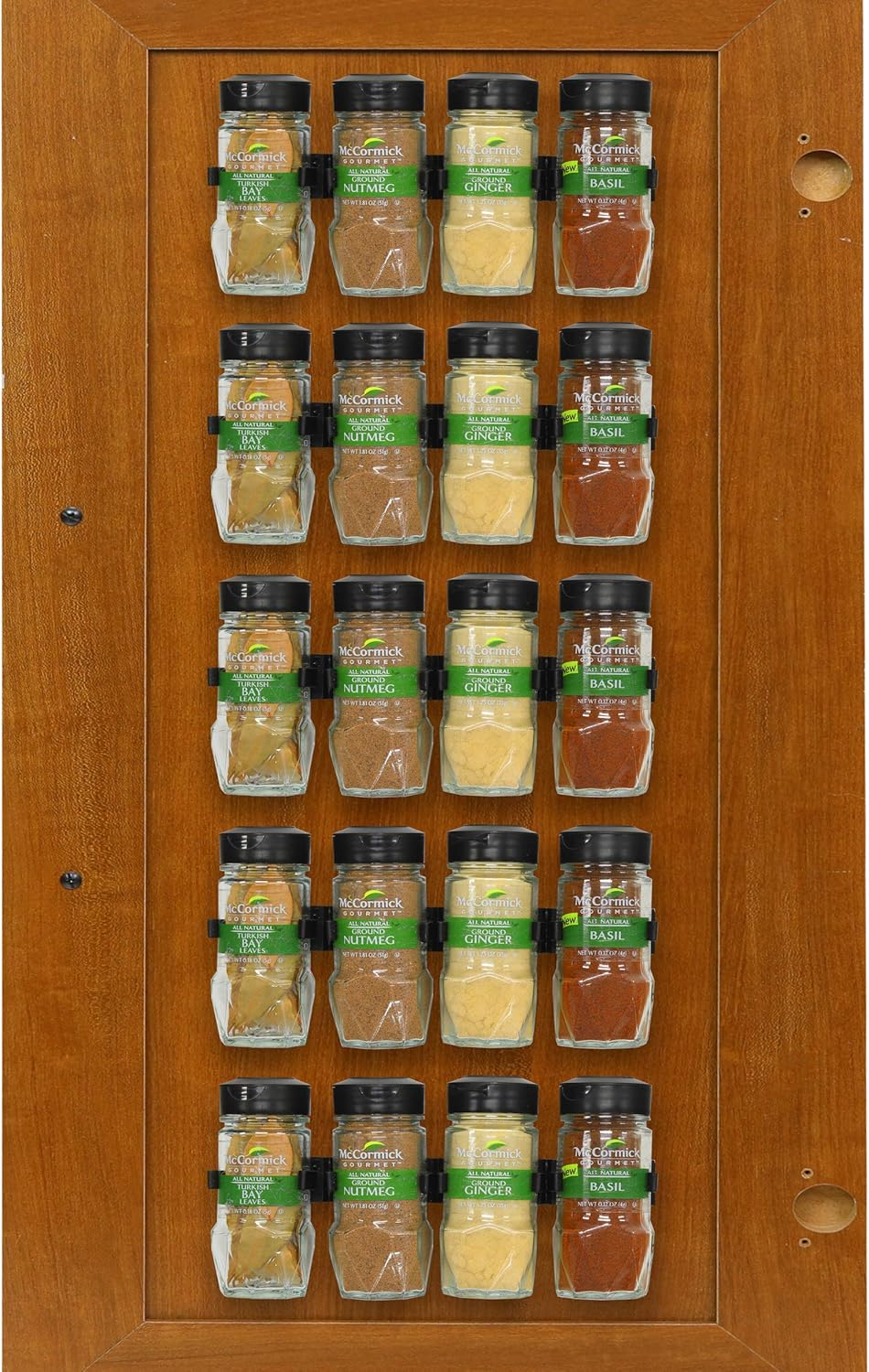 20 Spice Gripper Spice Accessories Spice Organizer- 4 Strips, Holds 20 Jars, Black