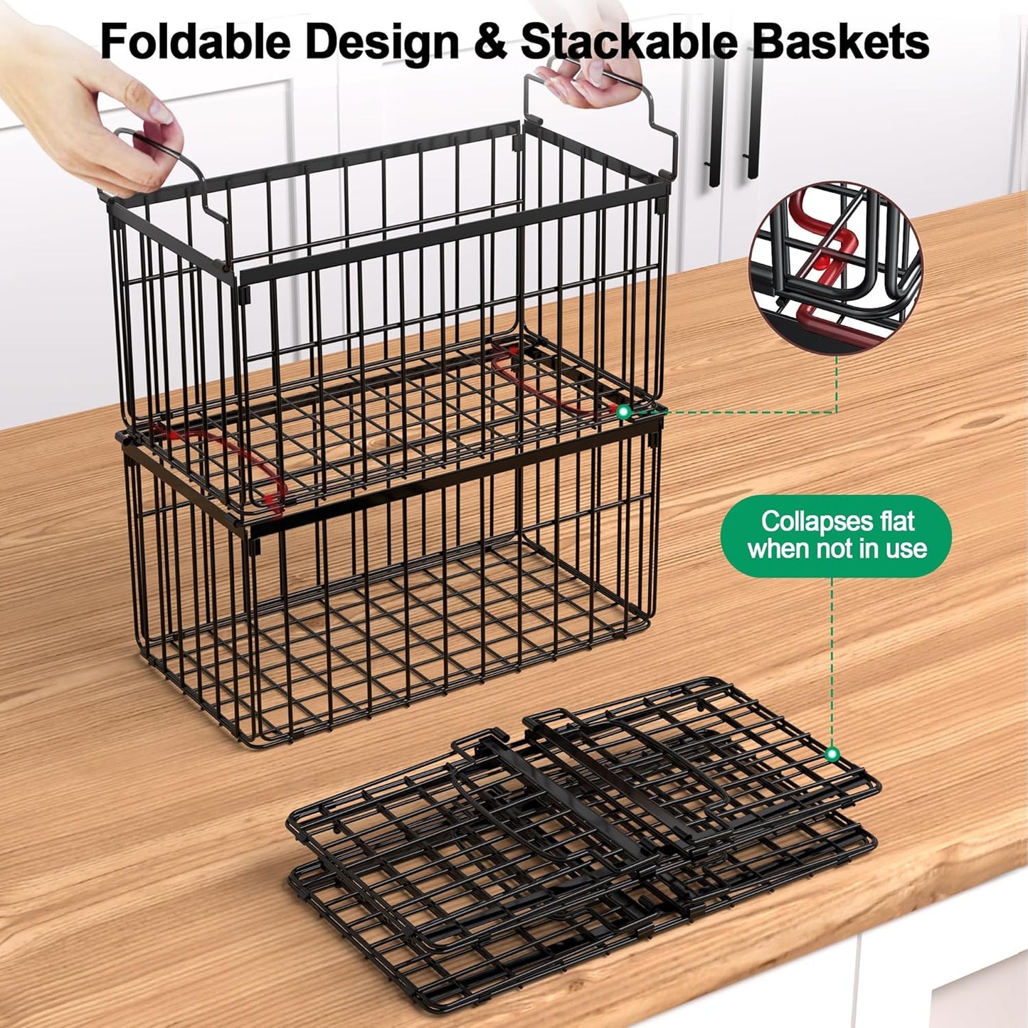 Freezer Organizer Bins, 4 Pack Stackable Deep Chest Freezer Organizer Bins