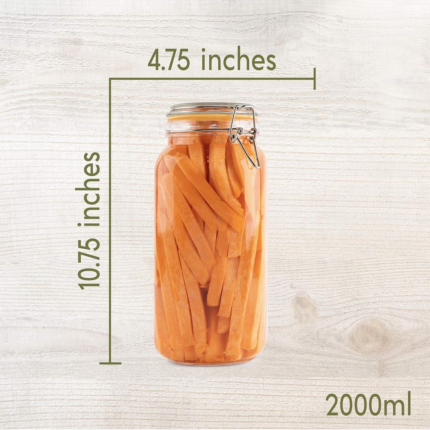 Glass Jars with Lids 67 oz Food Storage Jars with Airtight Lids Leak Proof Glass Canisters Kitchen Jars [Set of 2]