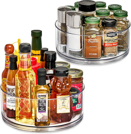9 Inch Clear Lazy Susan Organizer, Turntable Organizer for Spice Organization for Cabinet