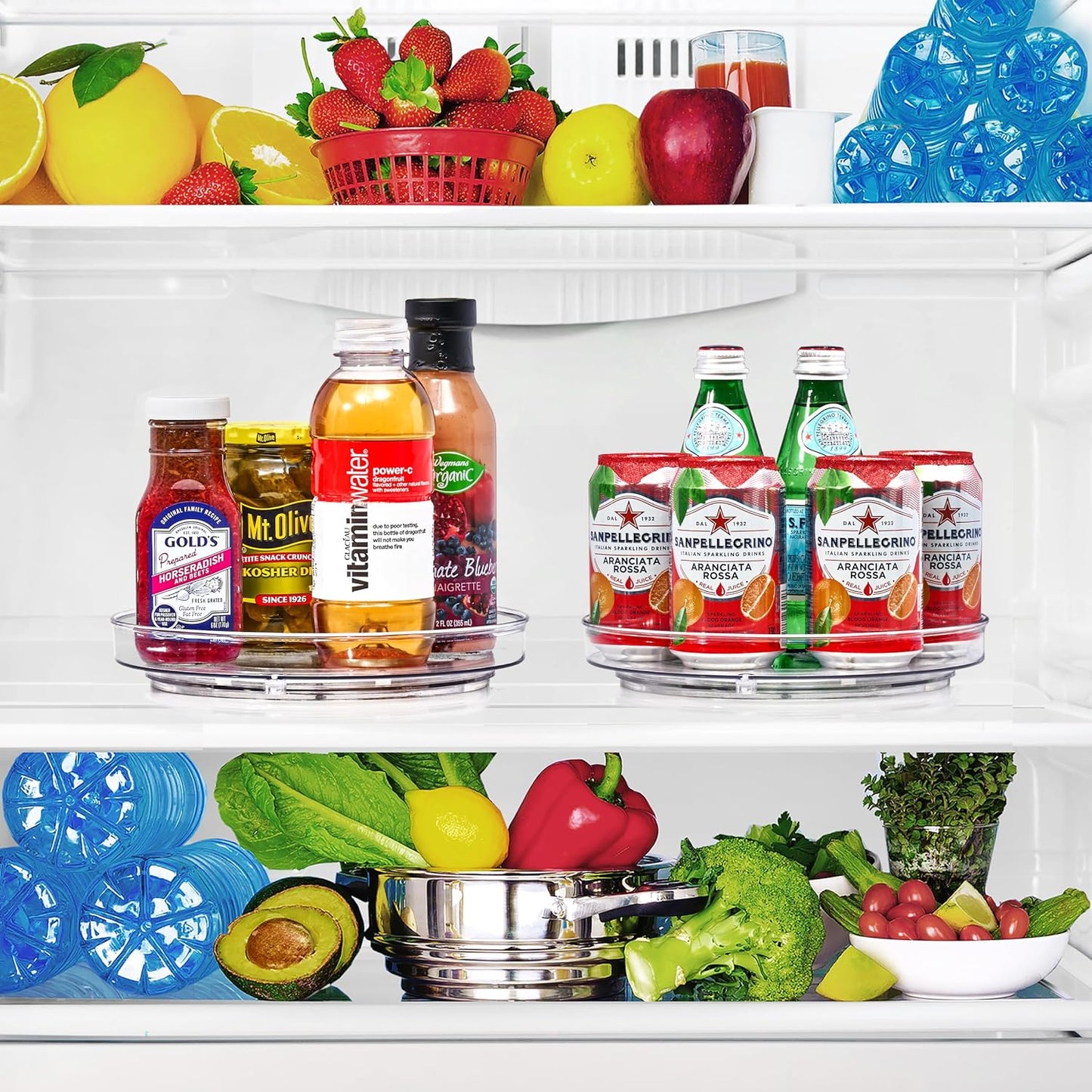 9 Inch Flat Clear Lazy Susan Organizer, Turntable Organizer for Spice Organization for Cabinet