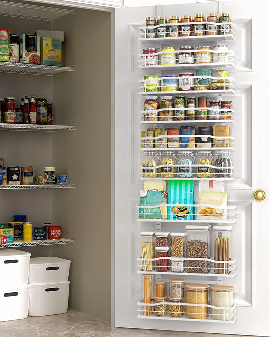 White 9-Tier Over The Door Pantry Organizer, Pantry Organization And Storage