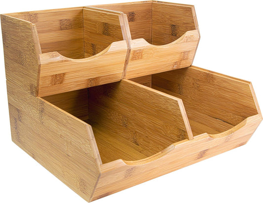Bamboo Pantry Storage Bins – Potato & Onion Storage Bin for Pantry Organizers