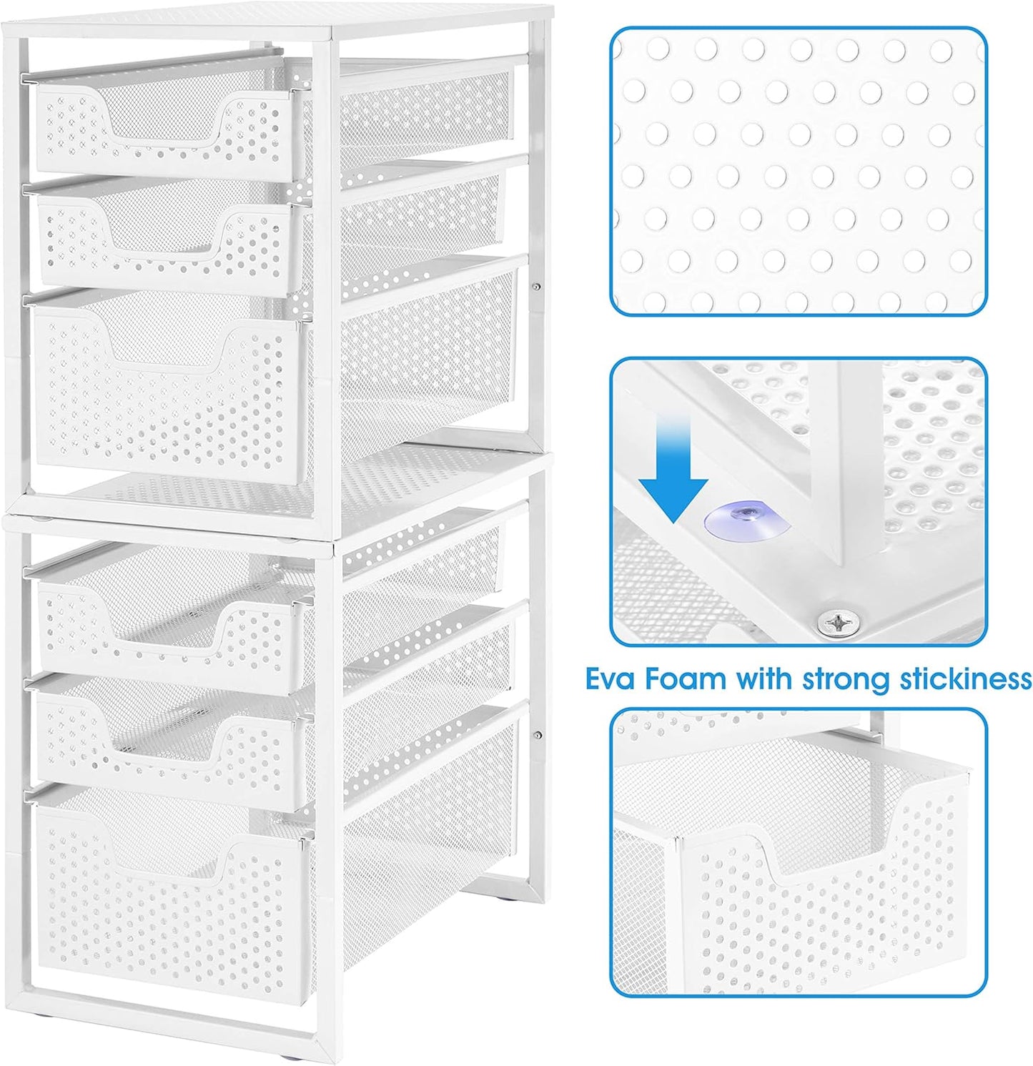 3-Tier Under Sink Cabinet Organizer with Sliding Storage Drawer