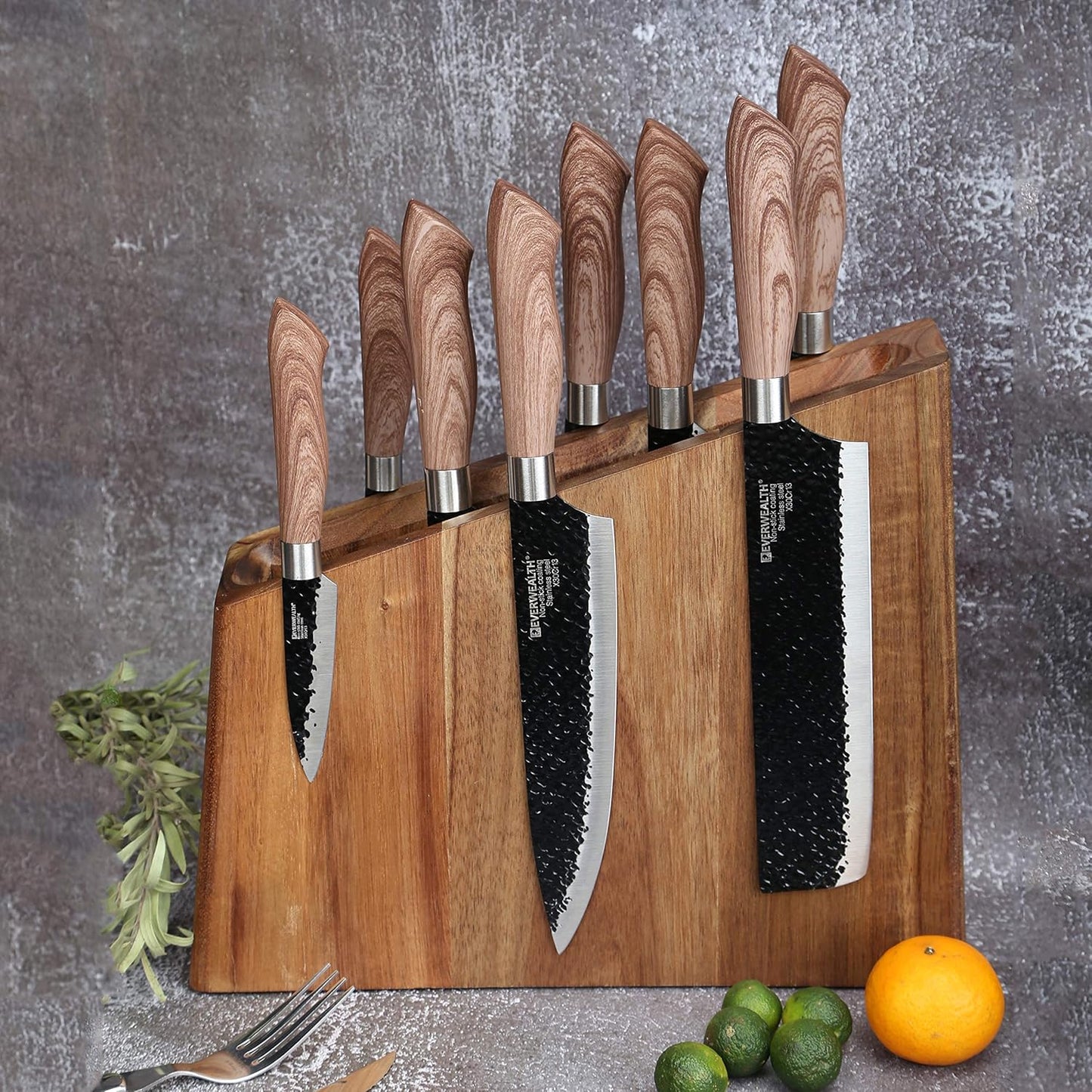 Magnetic Knife Wooden Block Knife Display Holder Rack Double Side Magnetic Stands with Strong Enhanced Magnets Kinves Strip Magnetic Knife Holder