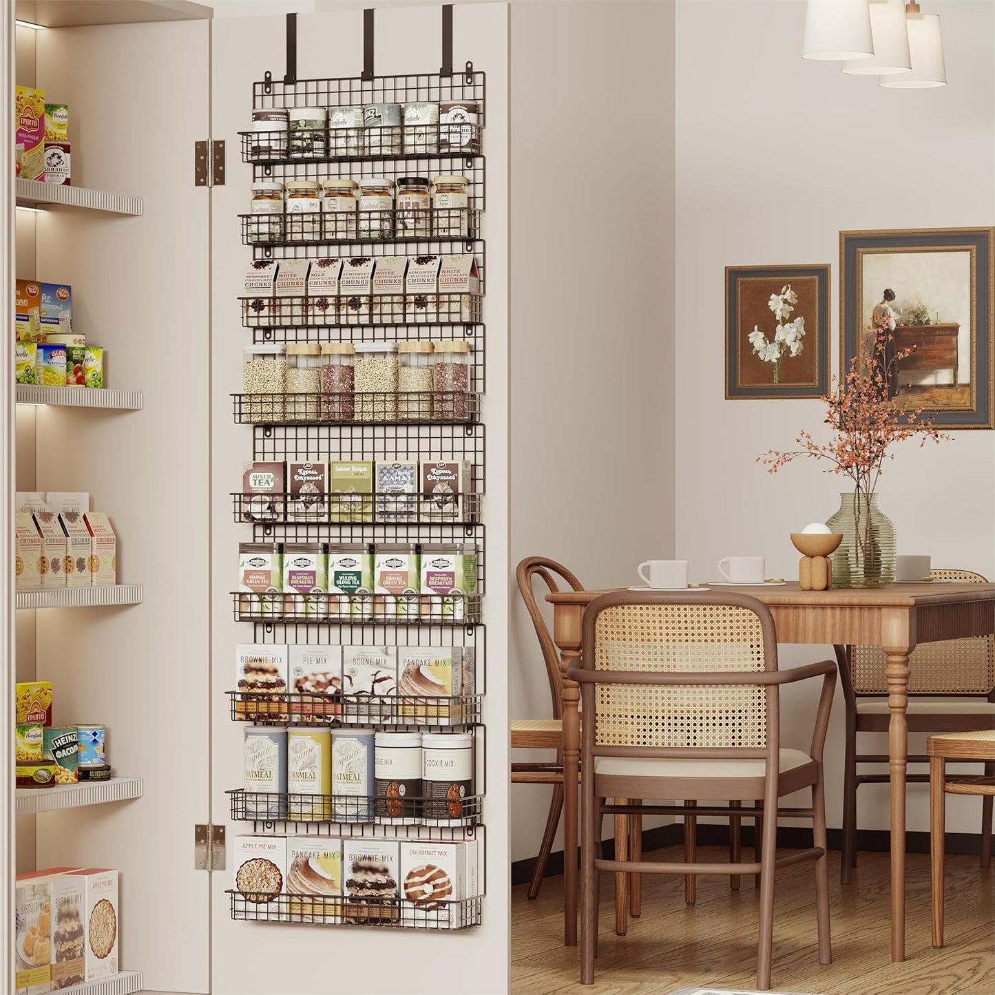 9-Tier Spice Rack Organizer with Door Hook, Wall Mount