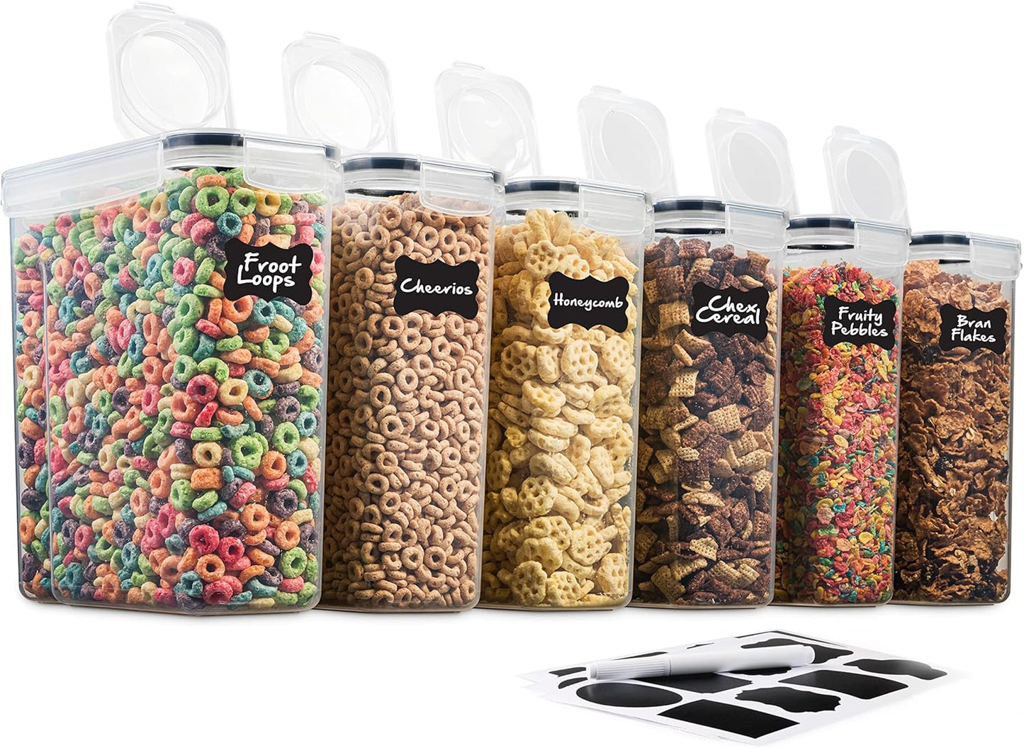 6 Pack Airtight Cereal Food Storage Container
