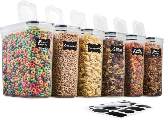 6 Pack Airtight Cereal Food Storage Container