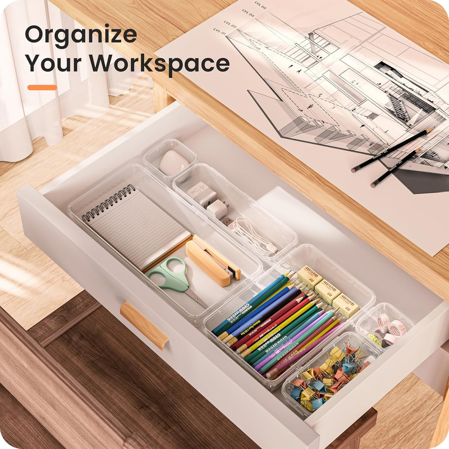 【Military Grade】 Drawer Organizer, 【𝟱𝗦𝗶𝘇𝗲】 Makeup organizer