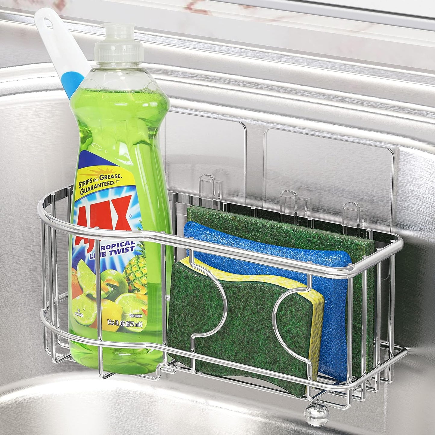 Kitchen Sponge Holder with Adhesive Hooks