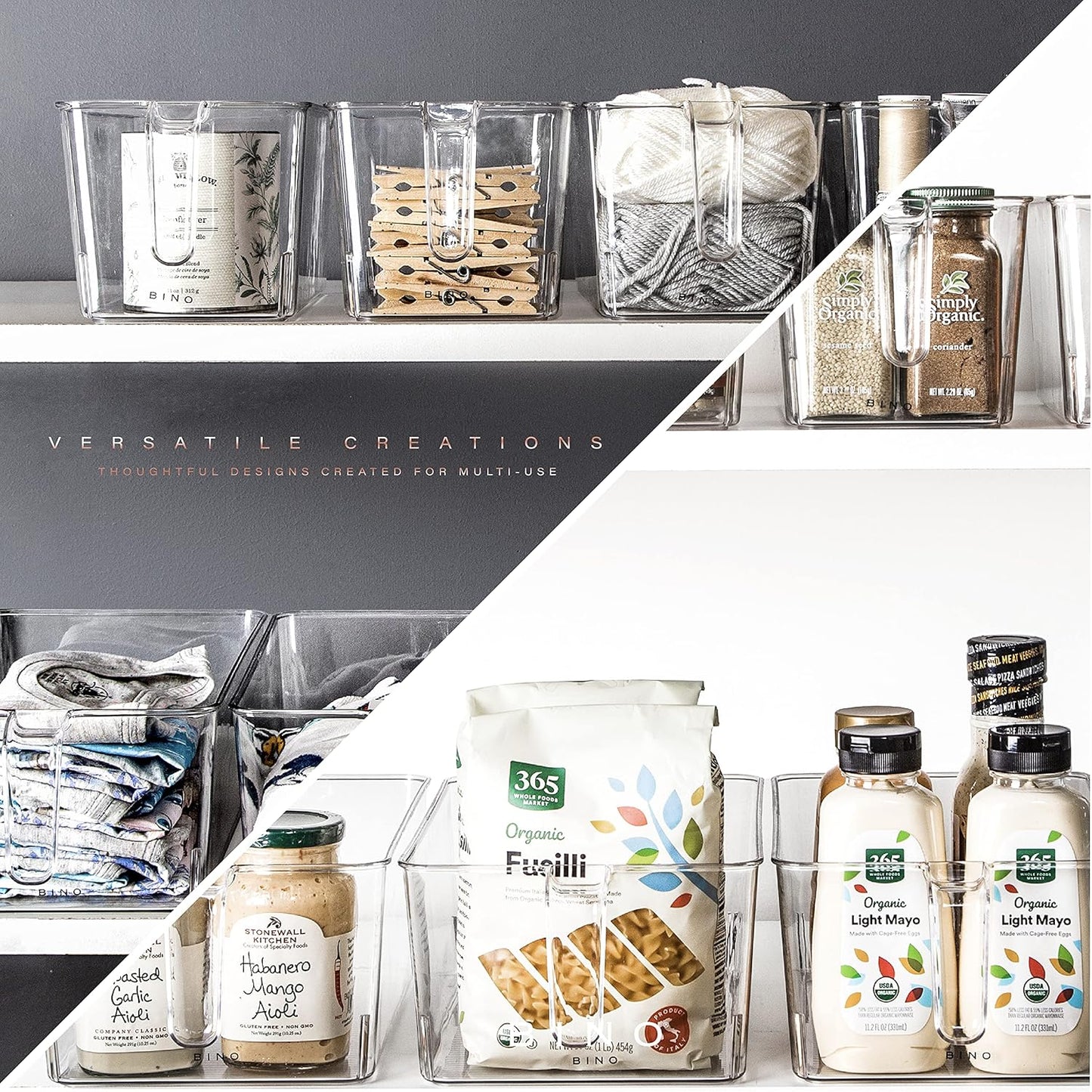 L Plastic Storage Bins l THE HOLDER COLLECTION l 4-Pack
