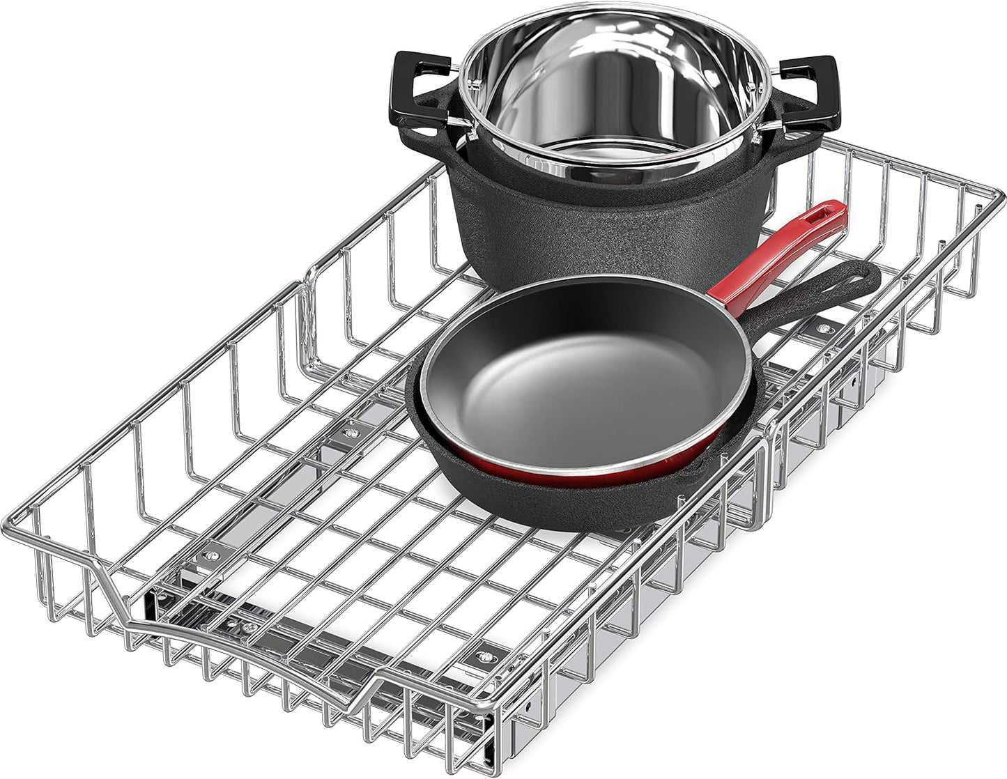 Under Cabinet Pull Out Sliding Shelf Drawer Organizer, 21" D x 11" W