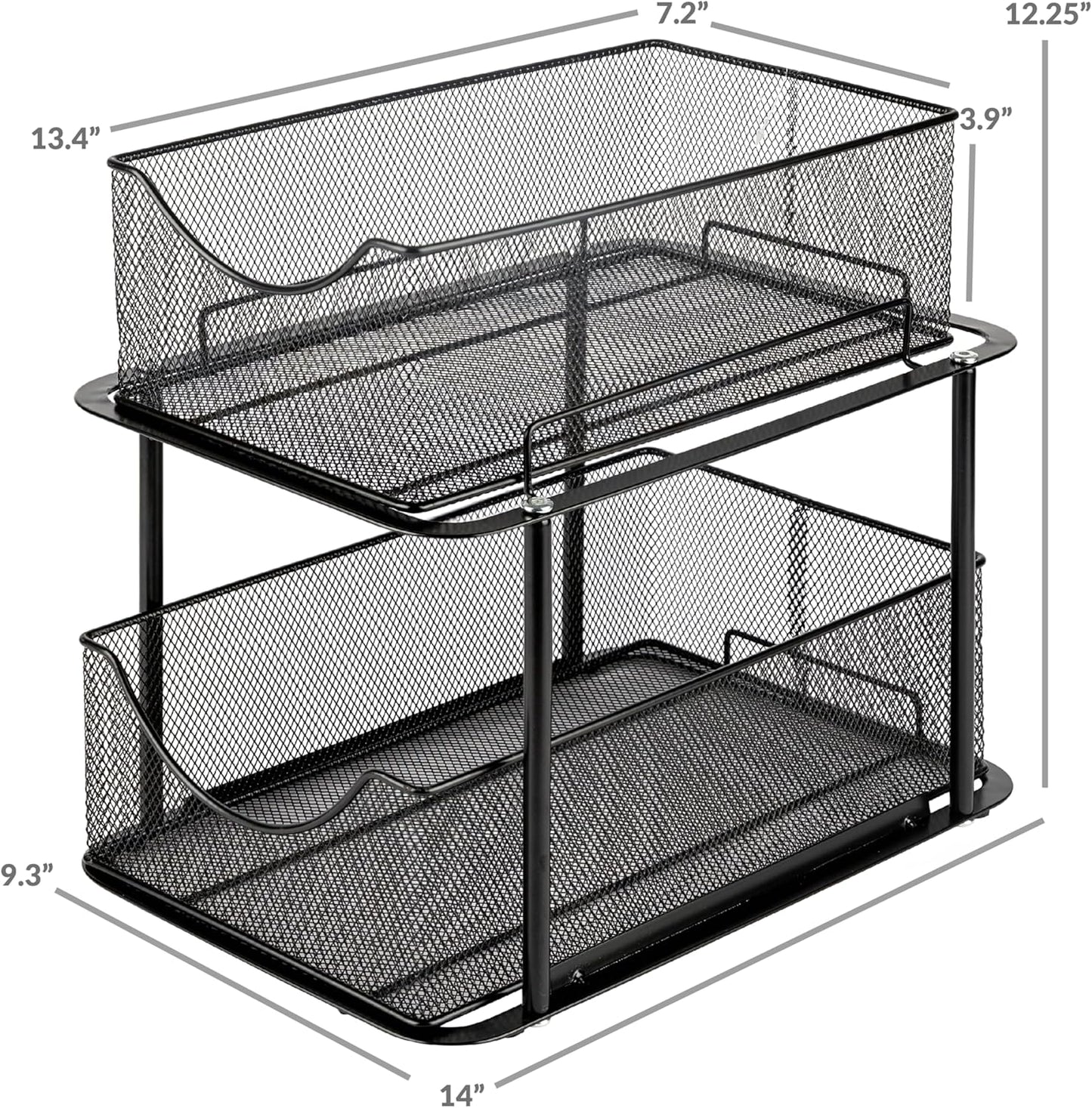 2 Tier Metal Under Sink Organizer for Bathroom, Kitchen