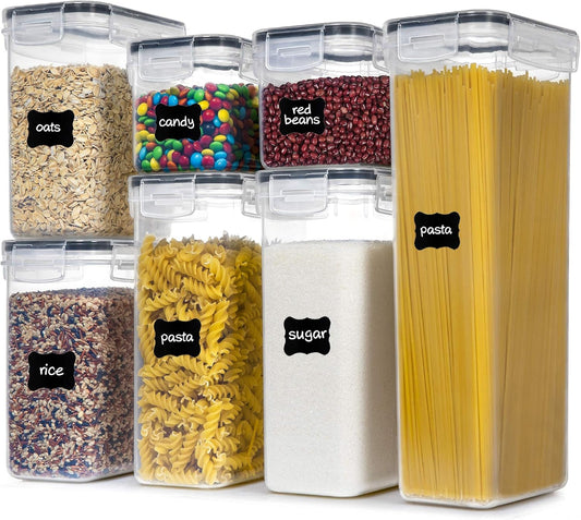 Airtight Food Storage Containers with Lids, 7 PCS BPA Free Kitchen Canisters for Spaghetti, Pasta