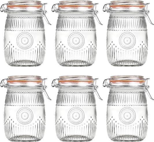 Wide Mouth Vintage Mason Jars with Airtight Lid 32oz
