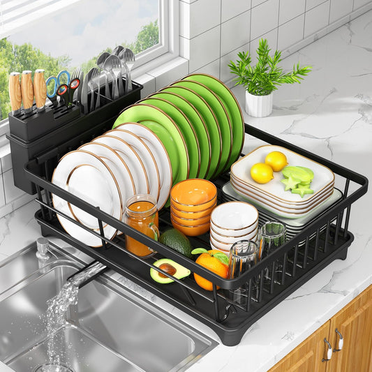 Dish Drying Rack - Space-Saving Small Dish Rack for Kitchen Counter